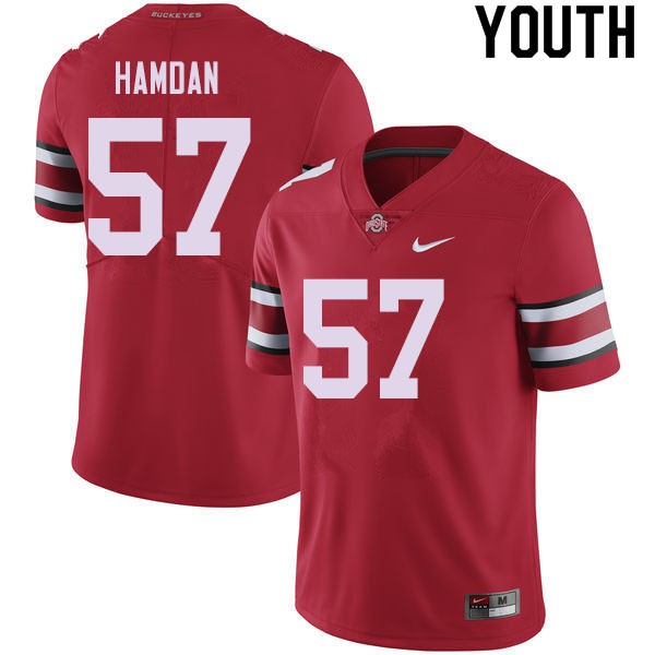 Ohio State Buckeyes #57 Zaid Hamdan Youth NCAA Jersey Red